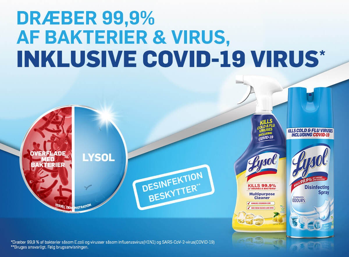 Dræber 99,9% af bakterier & virus, inklusive Covid-19 virus.